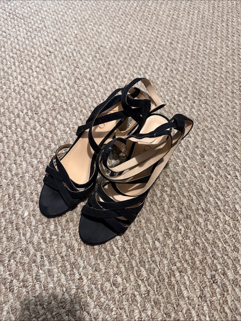 XOXO Black Strappy High Heel Sandals